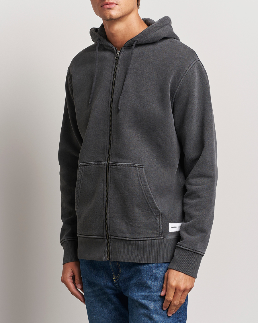 Herr |  | Samsøe Samsøe | Pigment Dyed Full Zip Hoodie Black