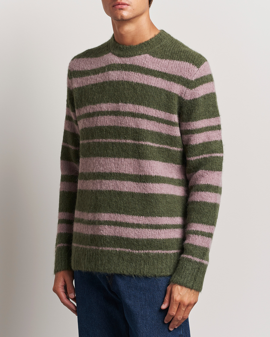 Herr |  | Samsøe Samsøe | Arin Mohair Striped Sweater Green/Pink