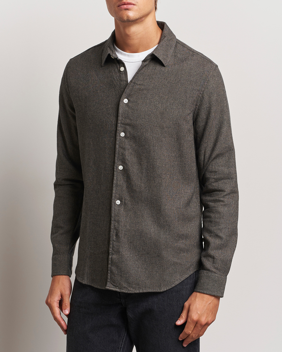 Herr |  | Samsøe Samsøe | Liam Brushed Flannel Shirt Major Brown Melange