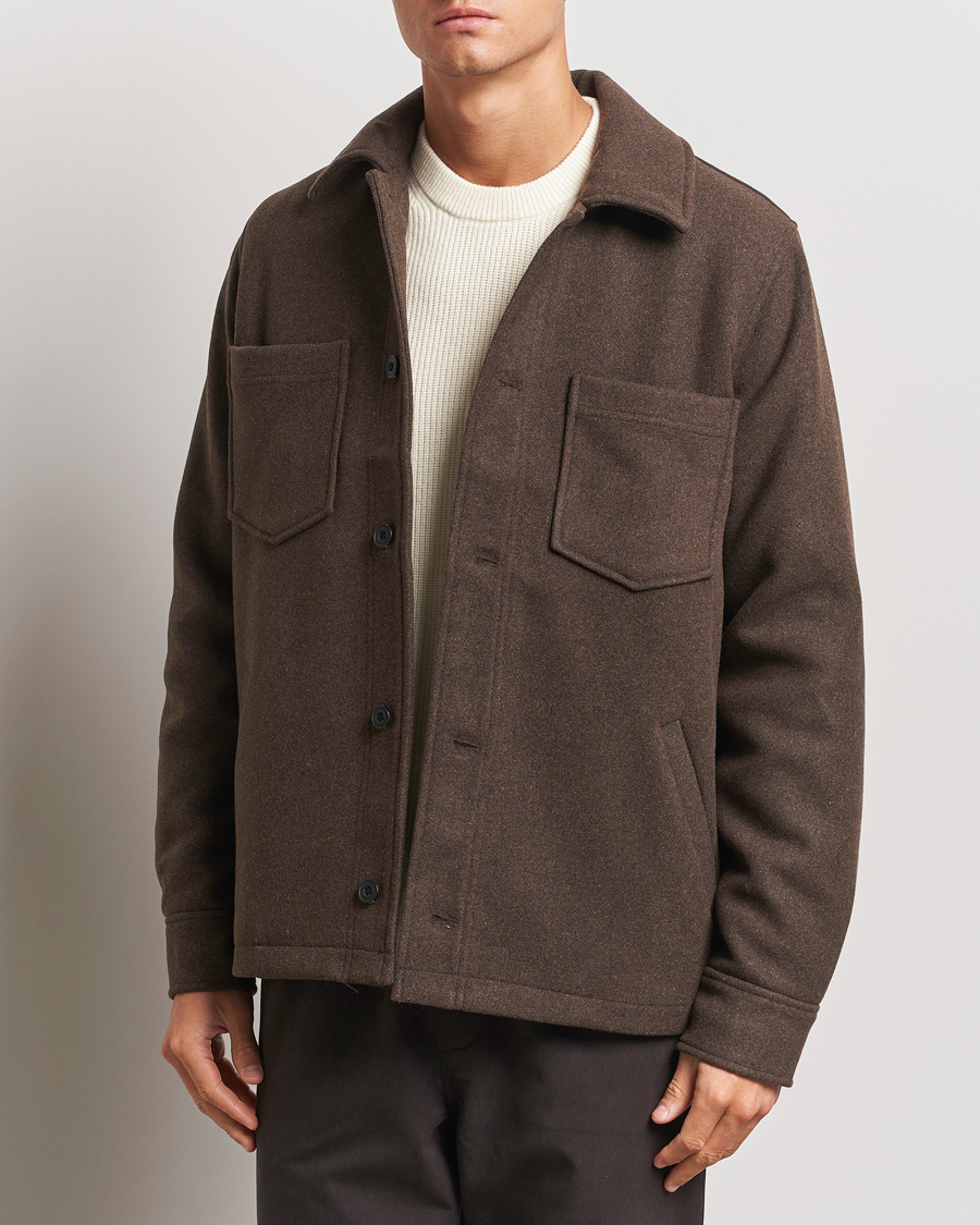 Herr | Samtida jackor | Samsøe Samsøe | Pally Padded Shirt Jacket Chocolate Brown