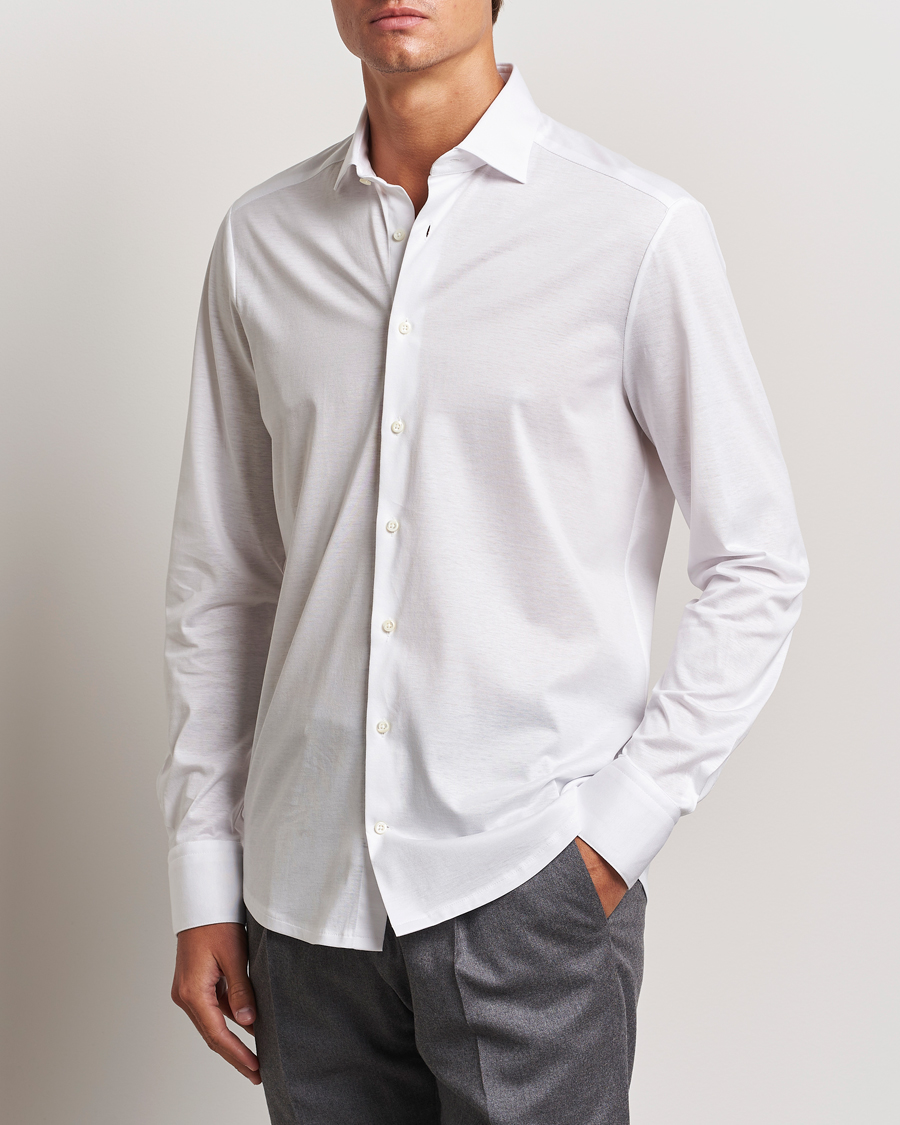 Herr |  | Stenströms | Slimline Stretch Jersey Shirt White