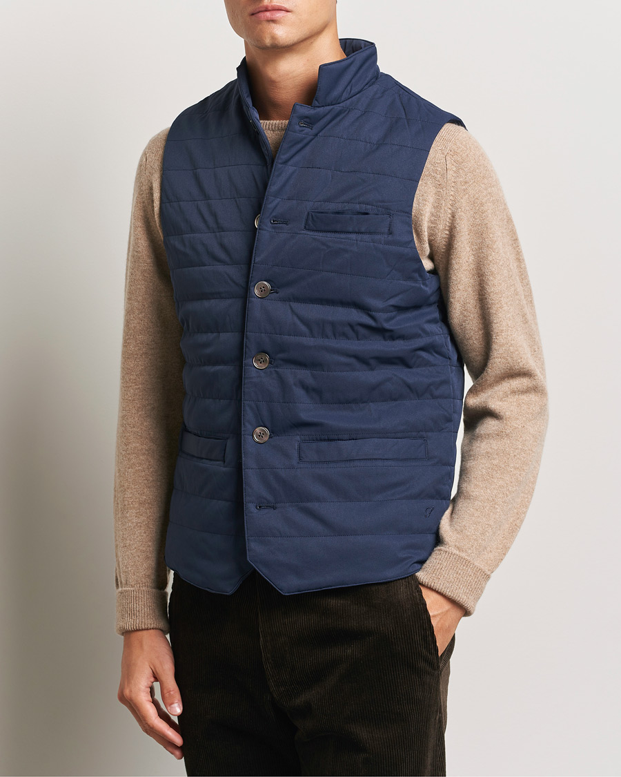 Herr |  | Stenströms | Dressed Mid Layer Twill Gilet Navy