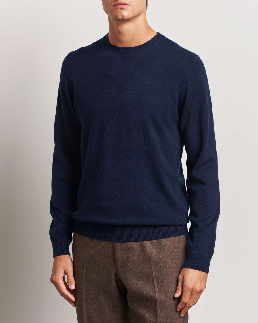 Herr | Kashmirtröjor | Stenströms | Cashmere Crewneck Navy