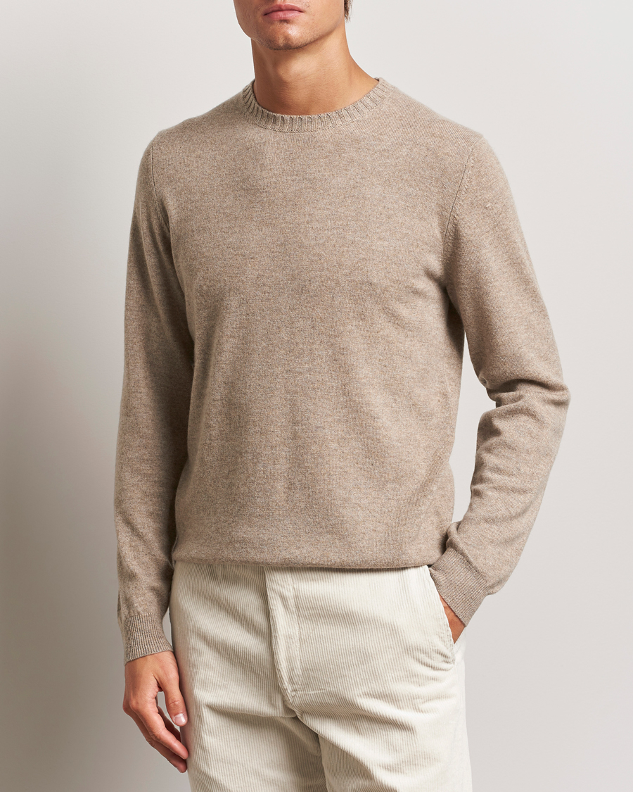 Herr | Kashmirtröjor | Stenströms | Cashmere Crewneck Beige