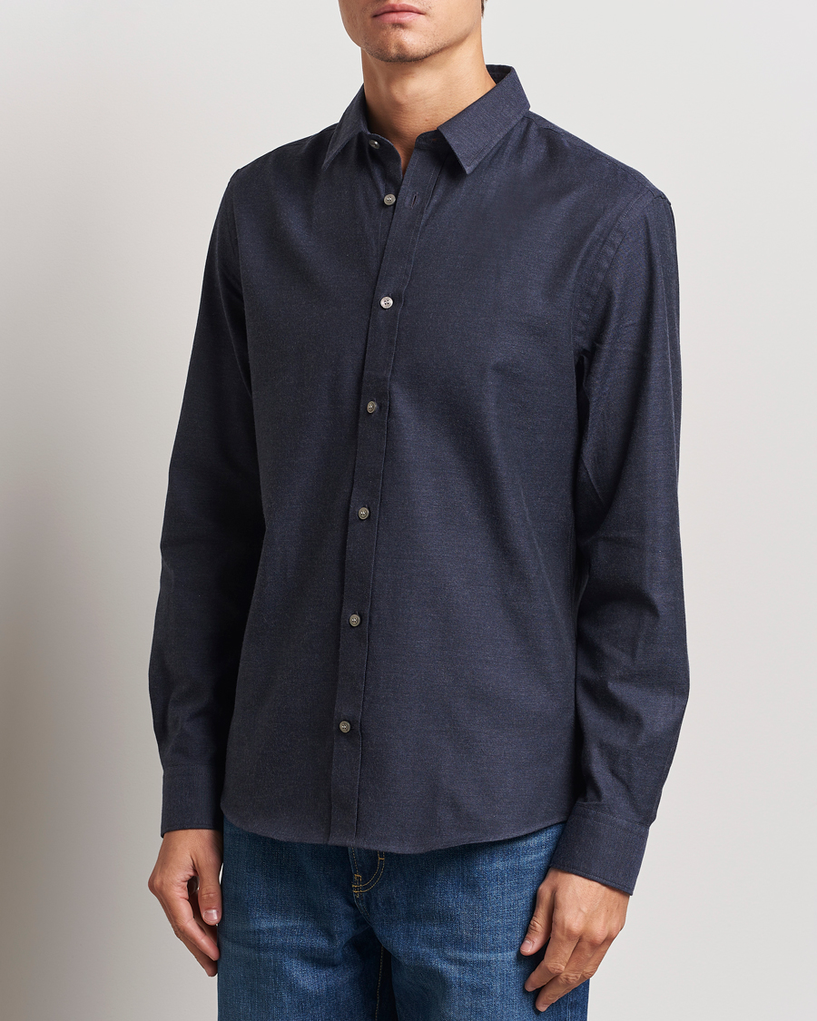 Herr |  | Tiger of Sweden | Spenser Brushed Twill Shirt Sea Blue