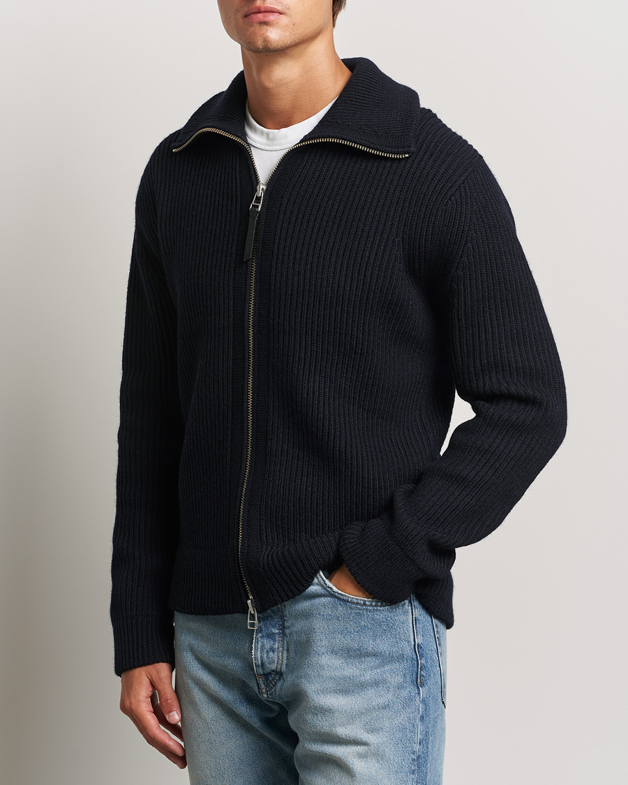 Herr |  | Tiger of Sweden | Niall Heavy Knitted Full Zip Light Ink