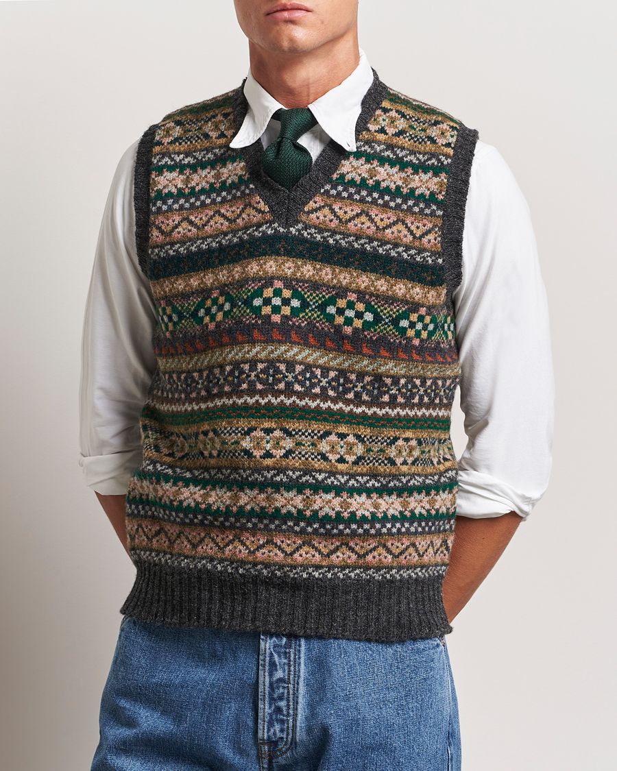 Herr |  | Drake\'s | Fairisle Wool Vest Purple Multi