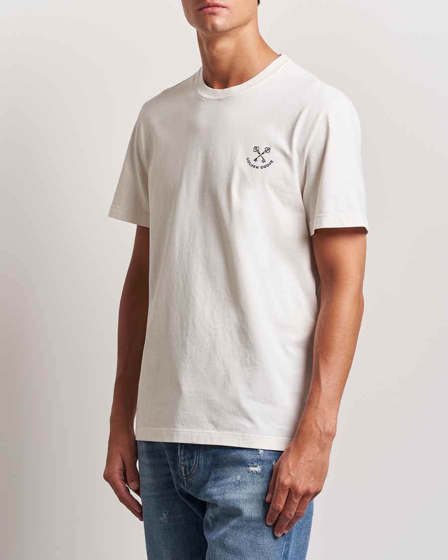 Herr |  | Golden Goose | Journey Short Sleeve T-Shirt Heritage White