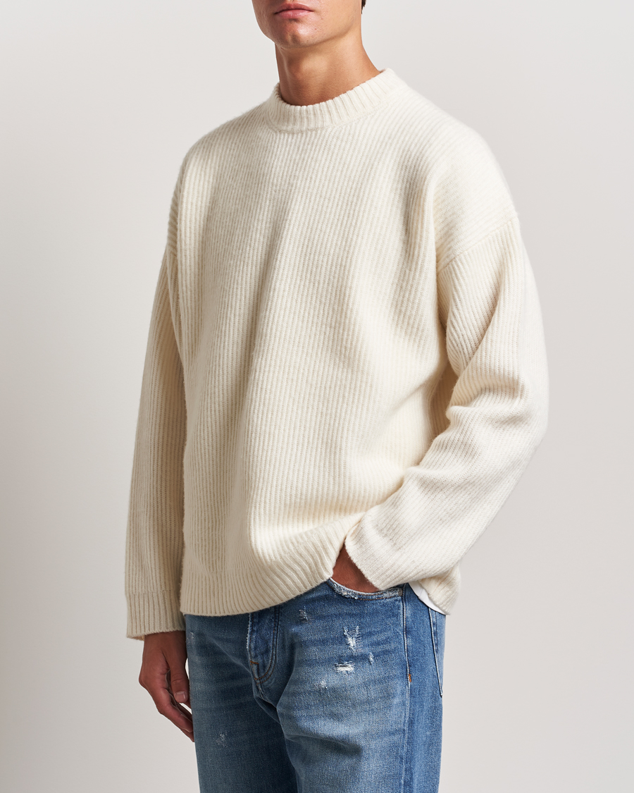 Herr |  | Golden Goose | Brushed Rib Wool Sweater Heritage White