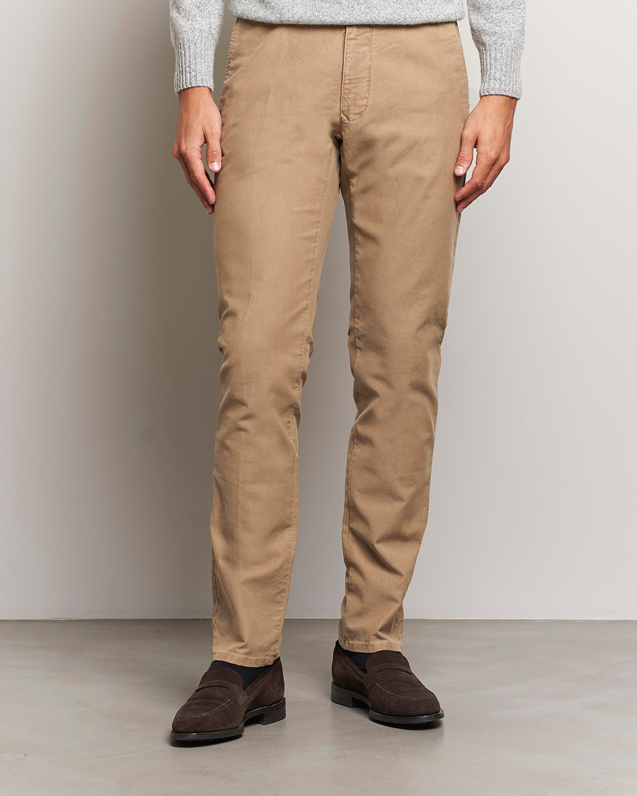 Herr |  | Incotex | Slim Fit Garment Dyed Slacks Beige