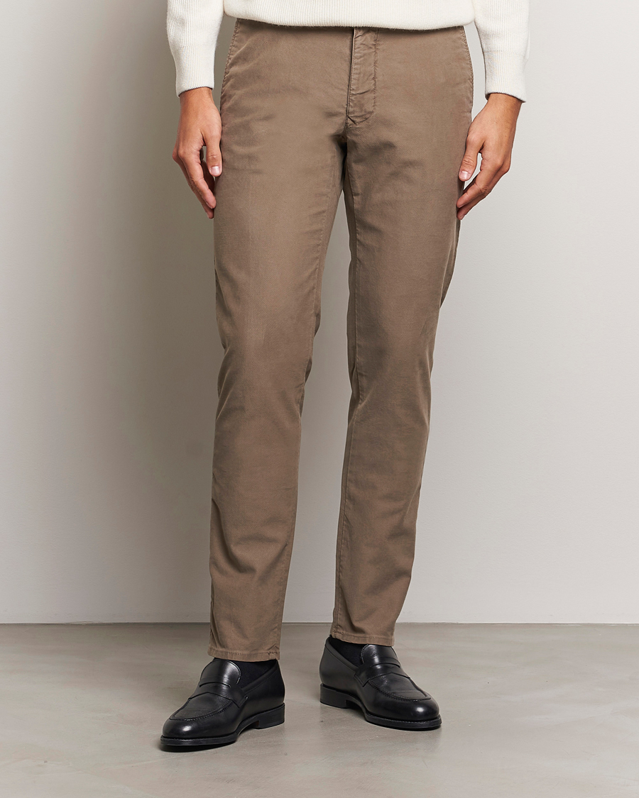 Herr |  | Incotex | Slim Fit Garment Dyed Slacks Brown