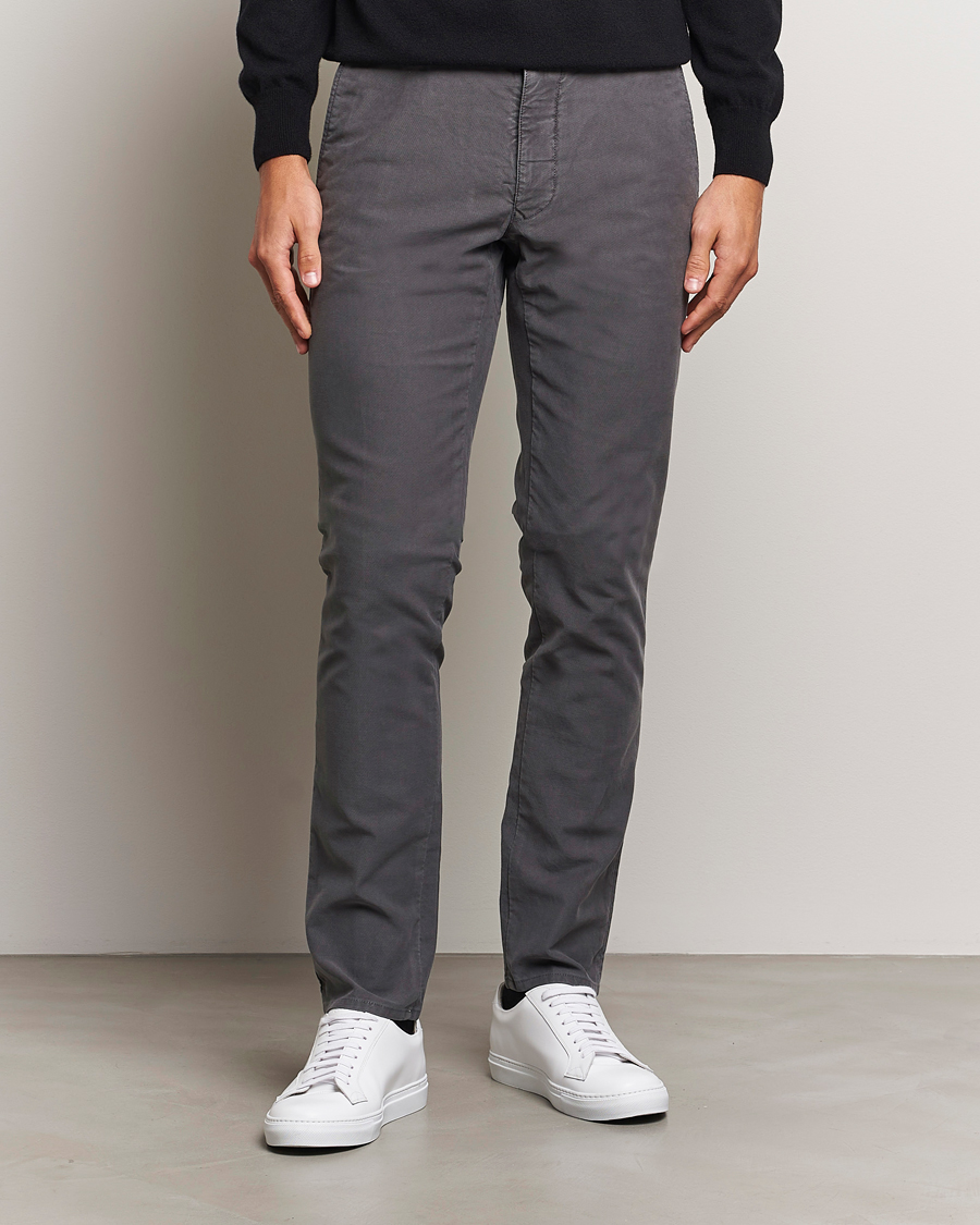 Herr |  | Incotex | Slim Fit Garment Dyed Slacks Dark Grey