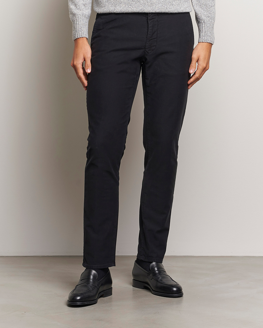 Herr |  | Incotex | Slim Fit Garment Dyed Slacks Black