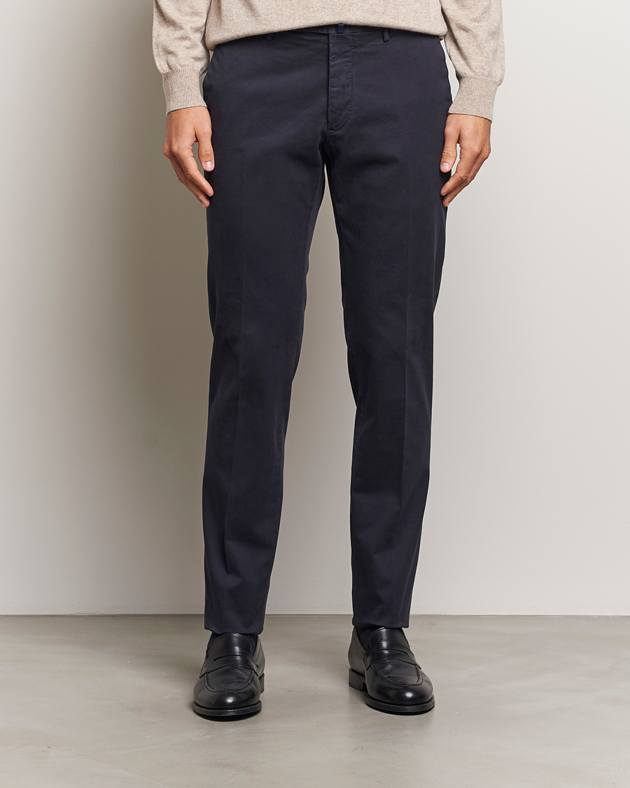 Herr |  | Incotex | Slim Fit Cotton Stretch Chinos Navy