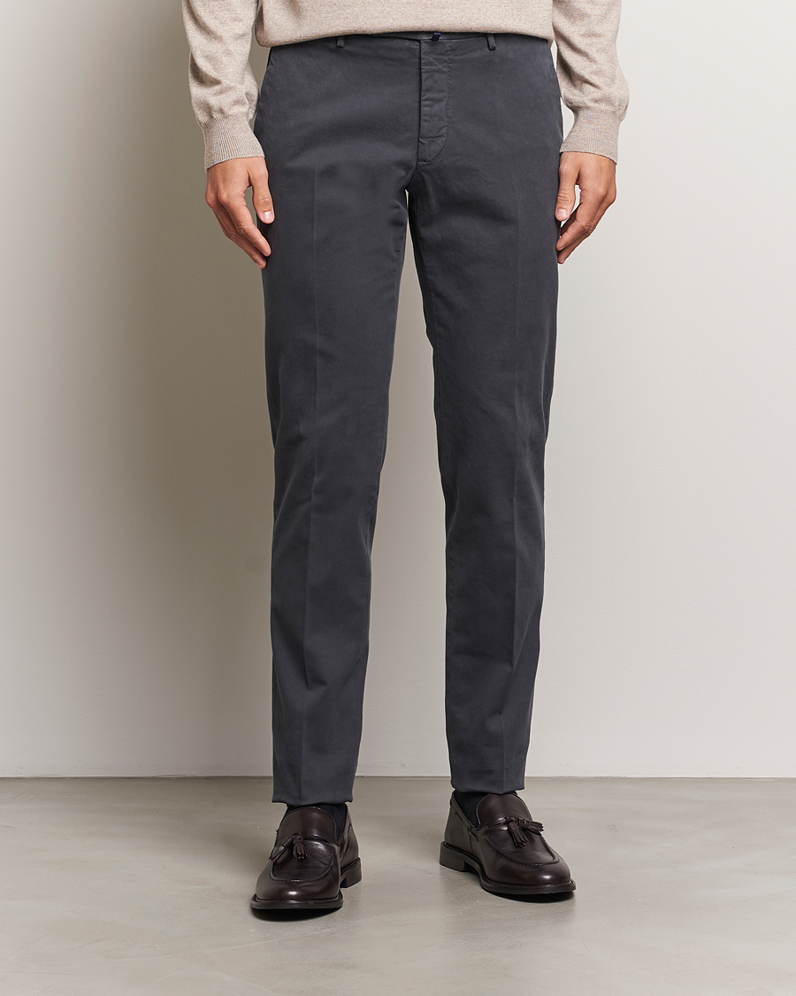 Herr |  | Incotex | Slim Fit Cotton Stretch Chinos Dark Grey