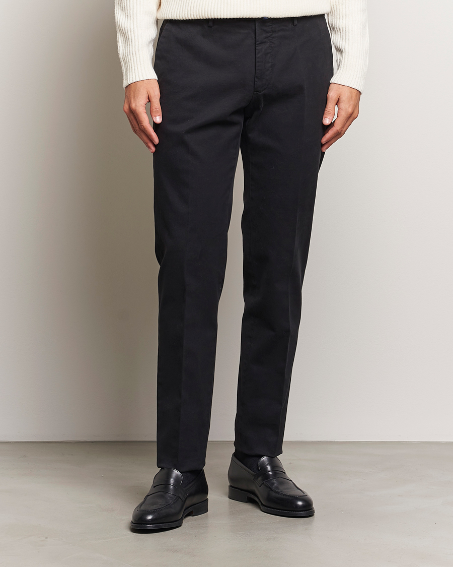 Herr |  | Incotex | Slim Fit Cotton Stretch Chinos Black