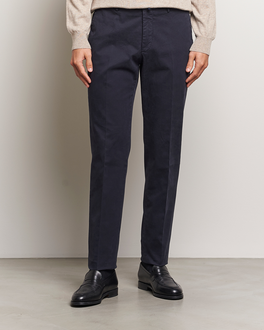 Herr |  | Incotex | Regular Fit Cotton Stretch Chinos Navy