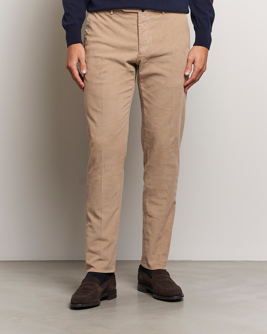 Herr |  | Incotex | Slim Fit Baby Corduroy Trousers Beige