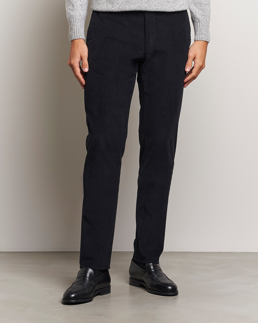 Herr |  | Incotex | Slim Fit Baby Corduroy Trousers Navy