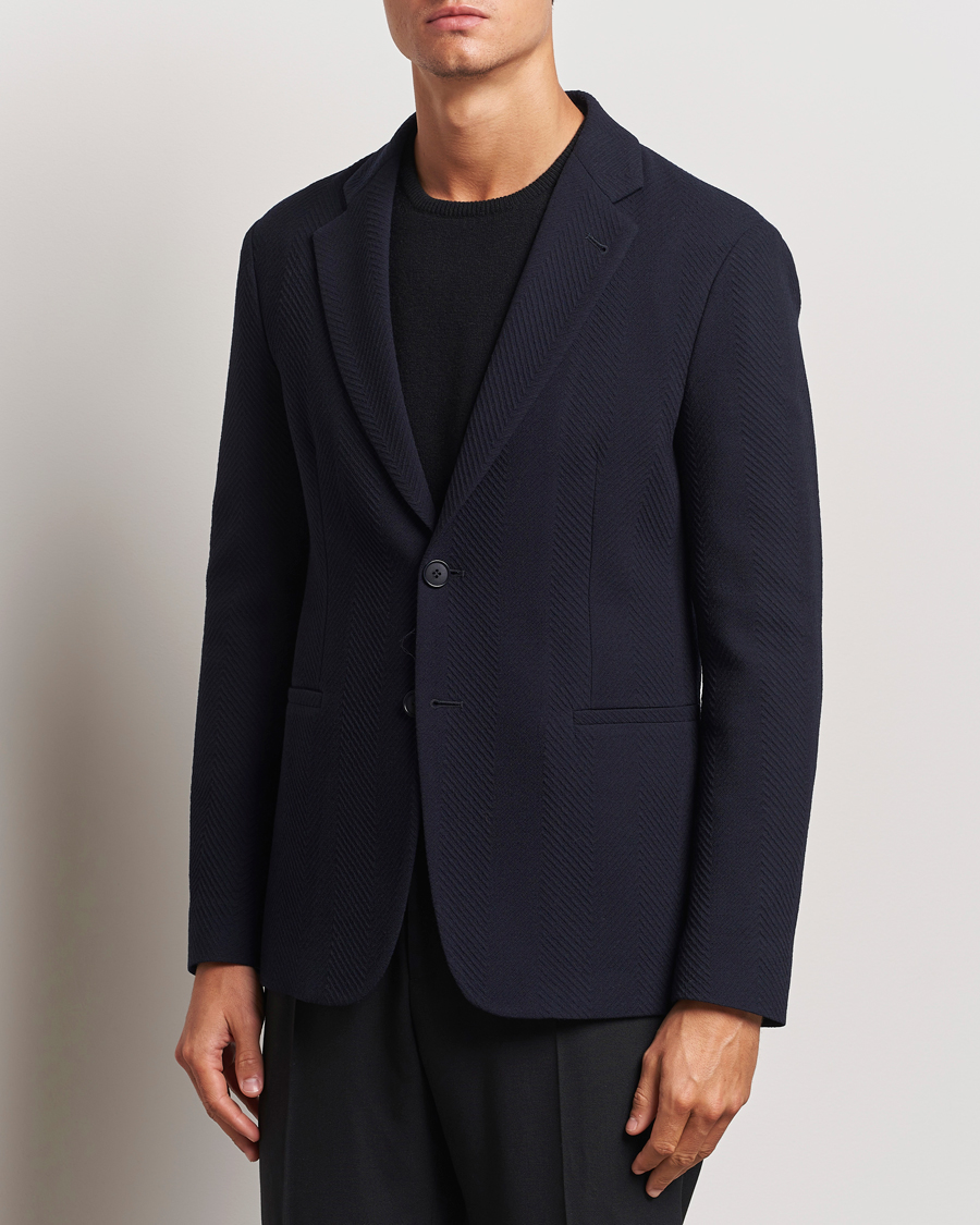 Herr |  | Giorgio Armani | Chevron Wool Stretch Blazer Navy