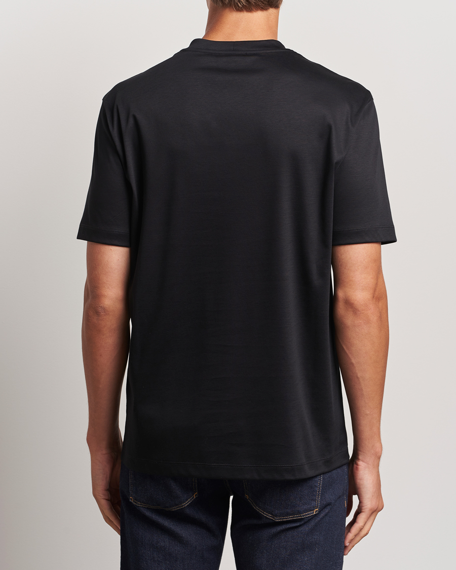 Herr | T-Shirts | Giorgio Armani | Embroidered Monogram T-Shirt Black