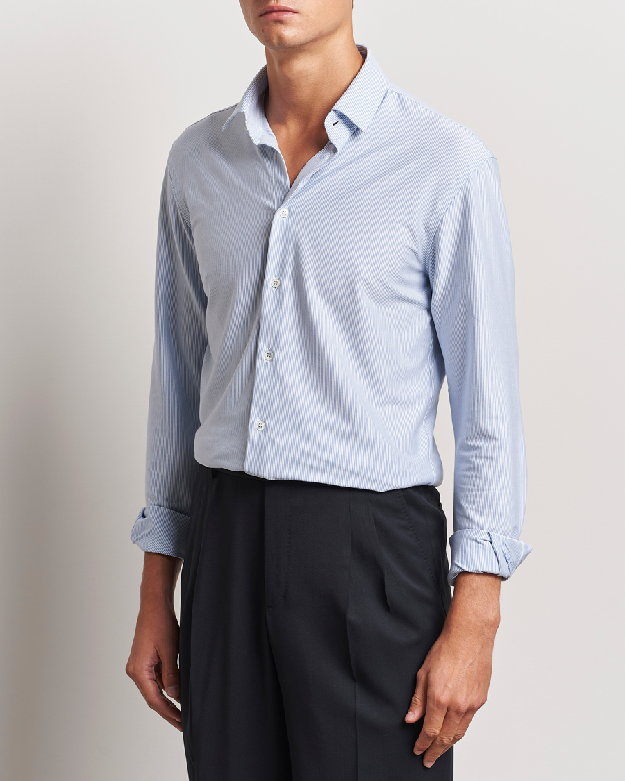 Herr |  | Giorgio Armani | Jersey Stretch Shirt Light Blue Stripe