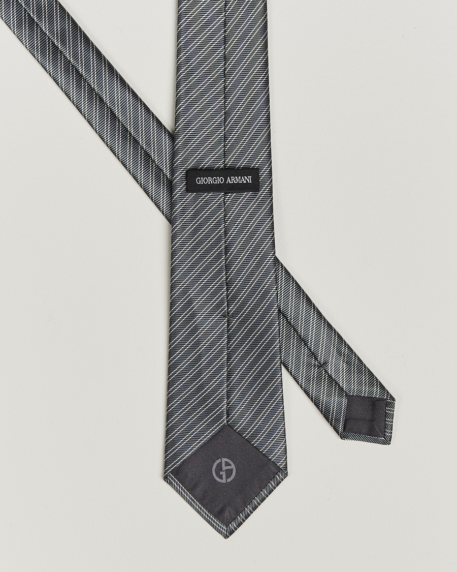 Herr |  | Giorgio Armani | Striped Silk Tie Steel Grey