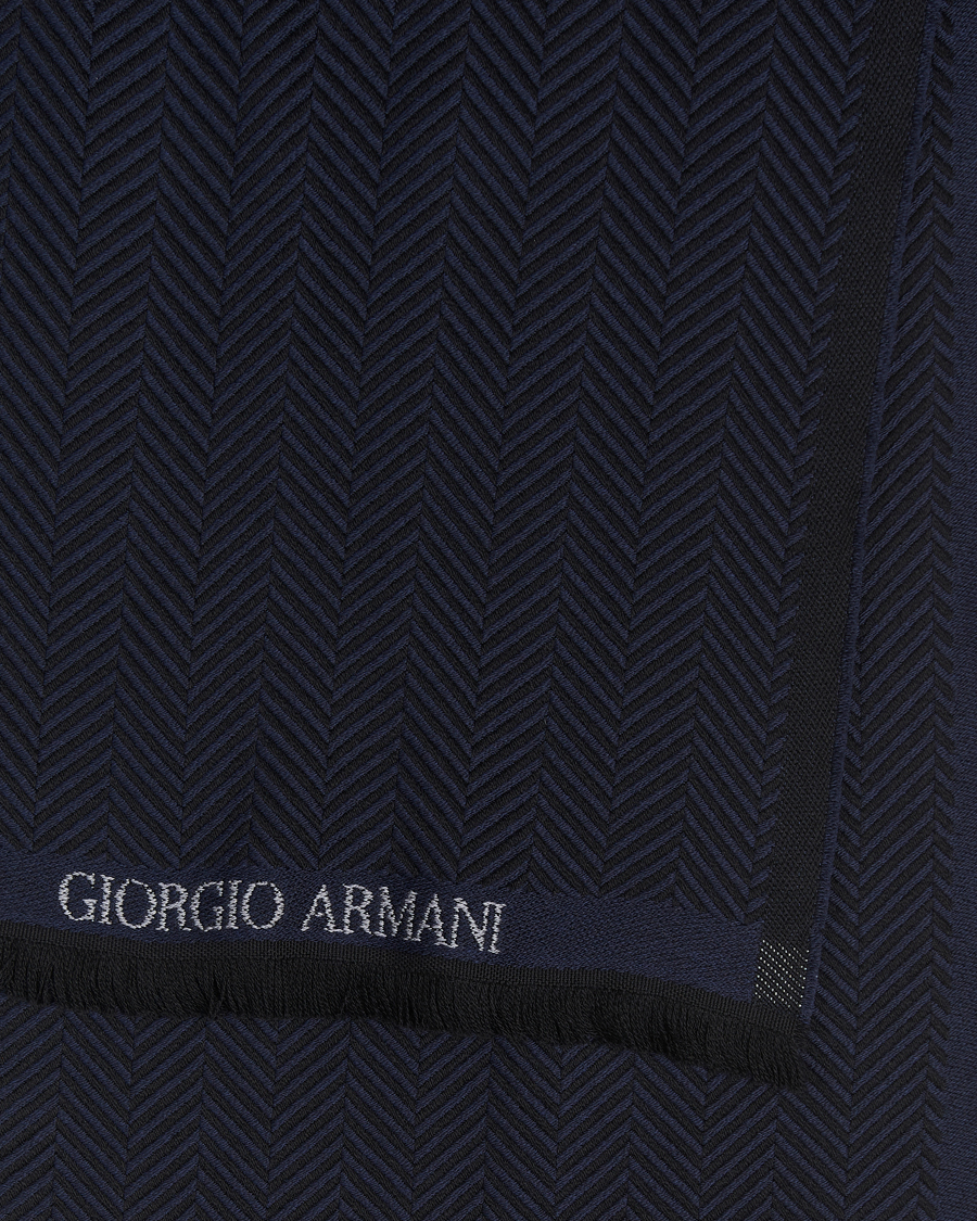 Herr |  | Giorgio Armani | Wool Chevron Scarf Navy