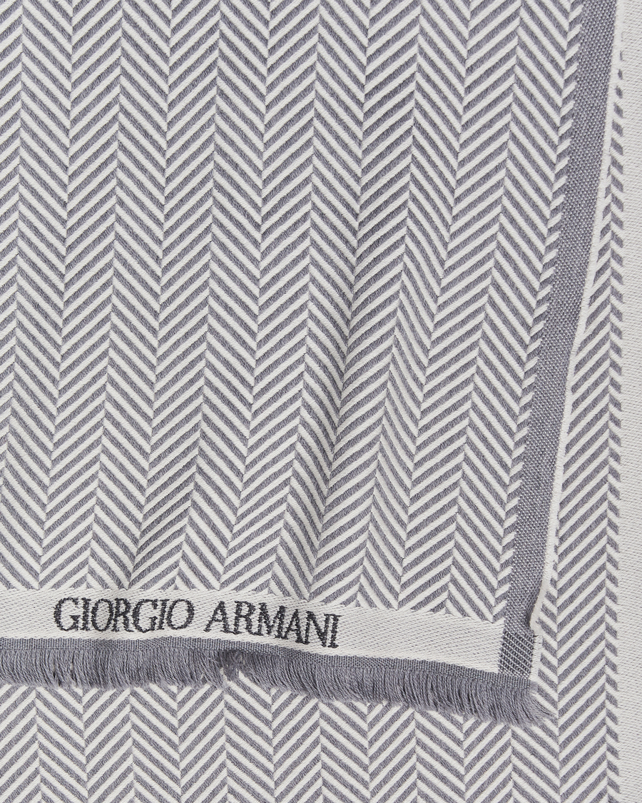 Herr |  | Giorgio Armani | Wool Chevron Scarf Light Grey