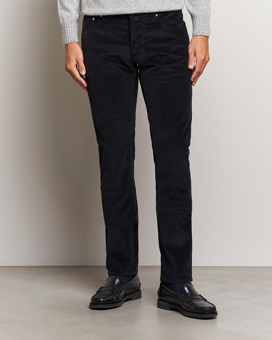 Herr |  | Jacob Cohën | Bard 5-Pocket Medium Corduroy Trousers Black