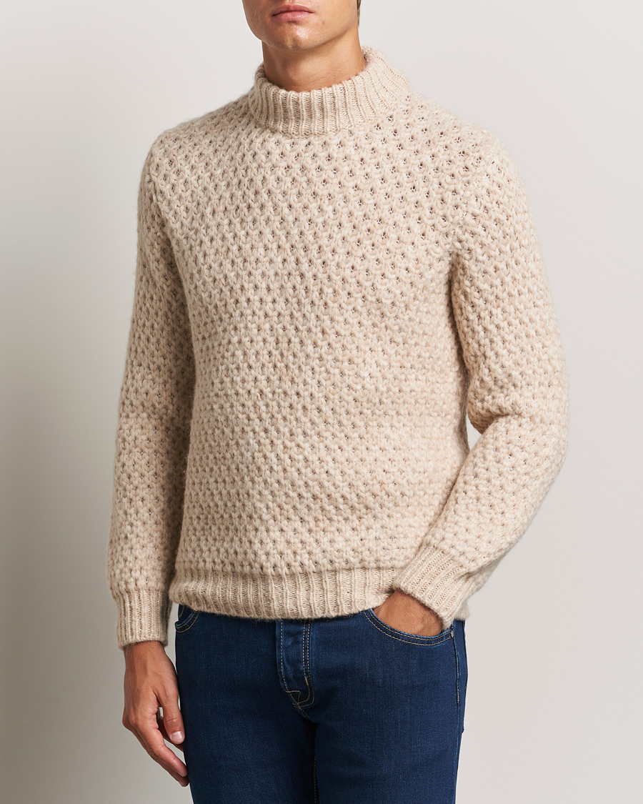 Herr |  | Jacob Cohën | Loose Knit Alpaca/Wool Sweater Melange White