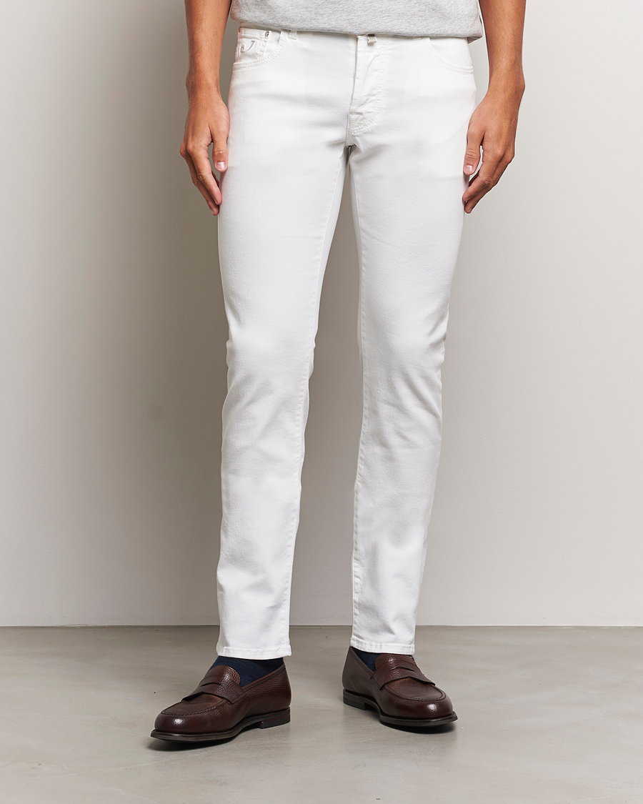 Herr |  | Jacob Cohën | Nick Slim Fit Streatch Jeans White