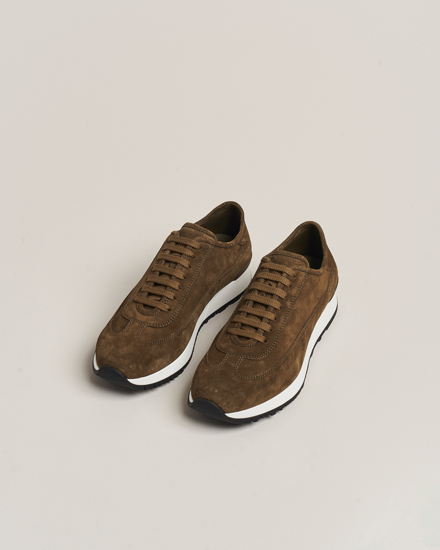 Herr |  | John Lobb | Foundry Running Sneakers Olive Suede