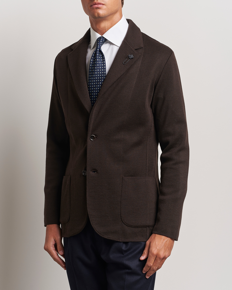 Herr | Kläder | Lardini | Knitted Wool Blazer Brown
