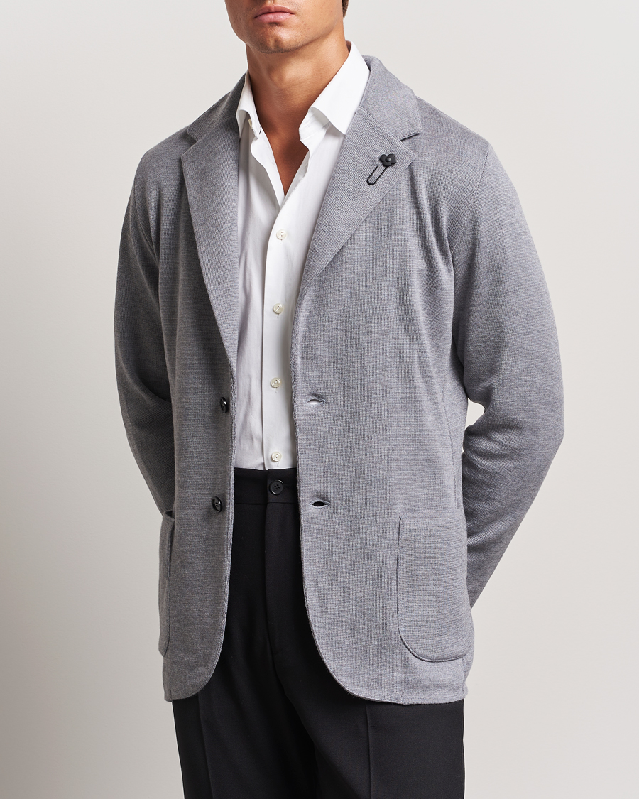 Herr | Senast inkommet | Lardini | Knitted Wool Blazer Grey