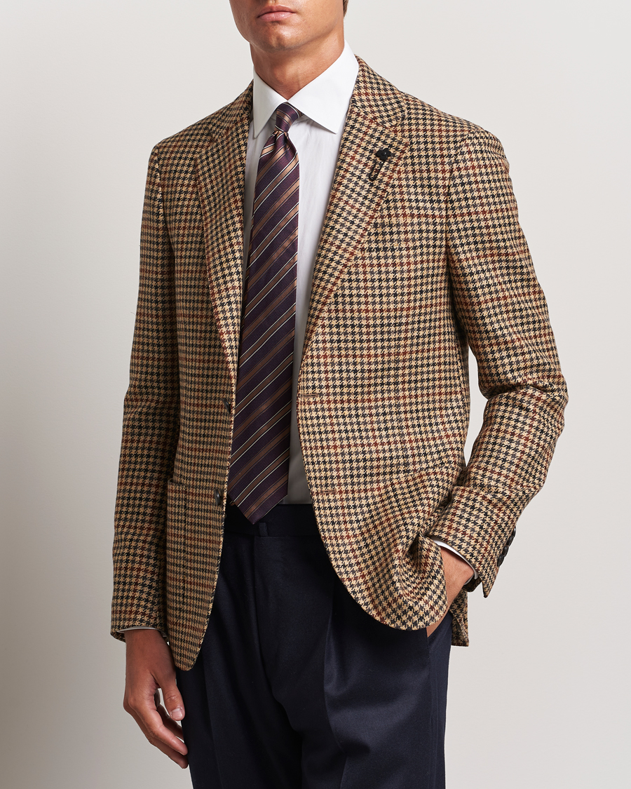 Herr | Italian Department | Lardini | Checked Wool/Cashmere Blazer Beige/Brown