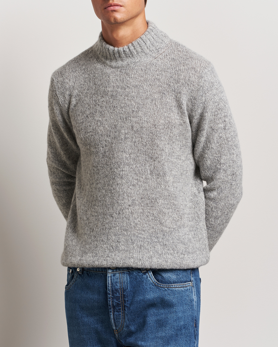 Herr | Nya produktbilder | Lardini | Wool/Alpaca Knitted Sweater Grey