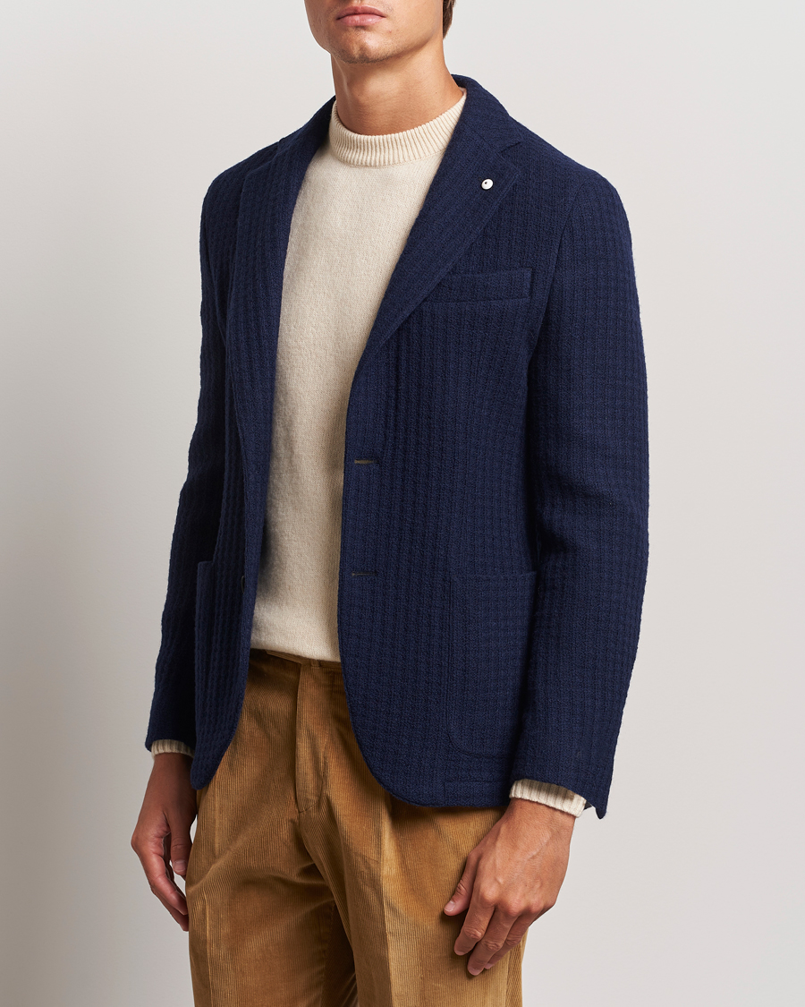 Herr |  | L.B.M. 1911 | Knitted Punto Wool Structure Blazer Navy