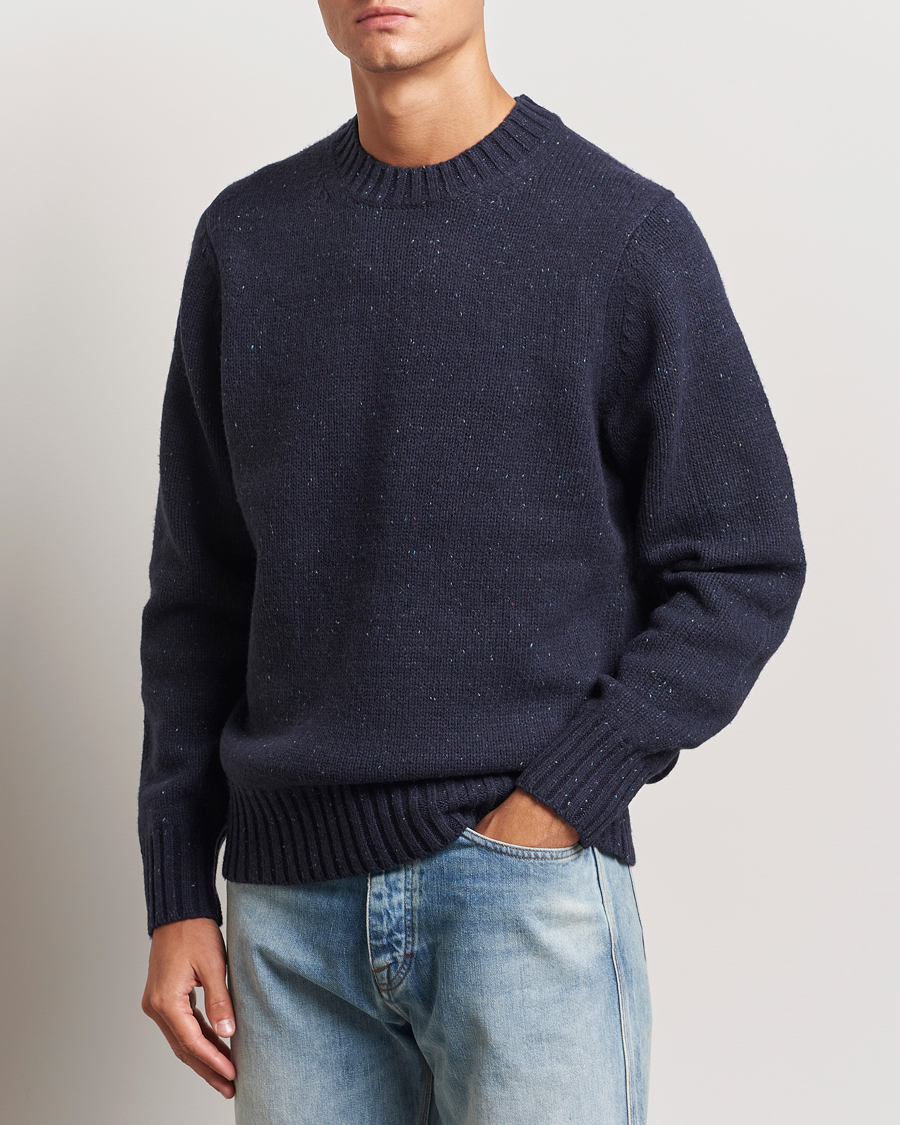 Herr |  | LES DEUX | Gary Fleck Wool Roundneck Dark Navy