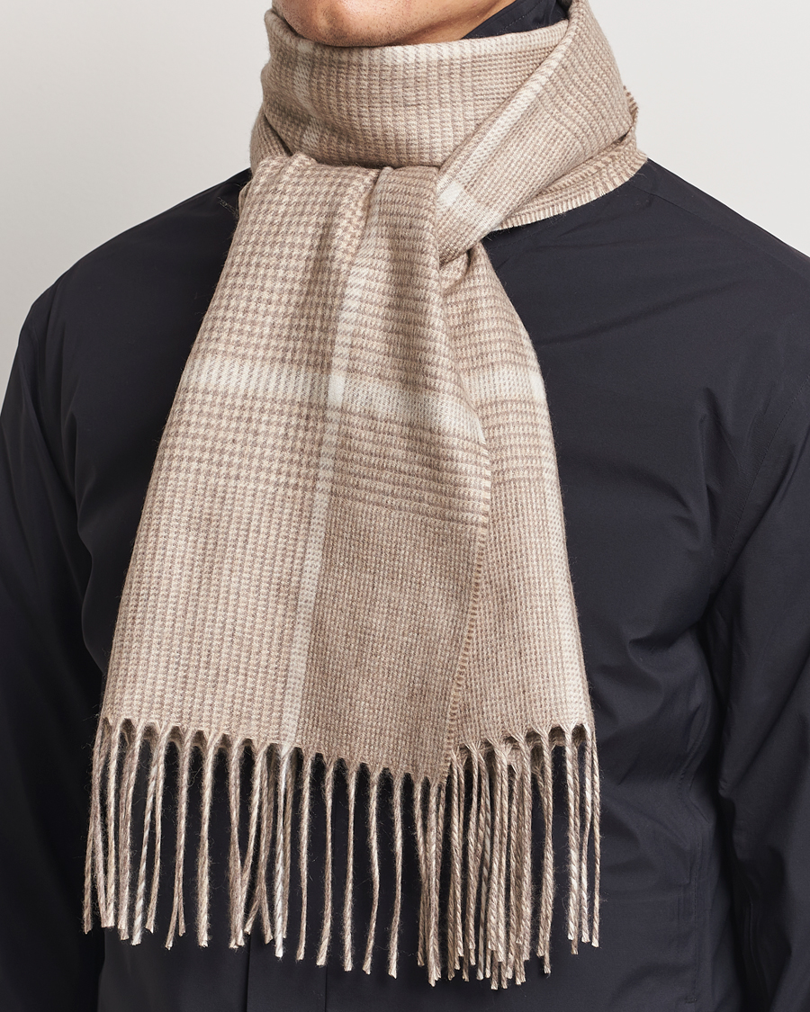 Herr |  | Piacenza Cashmere | Cashmere/Silk Overcheck Scarf Beige