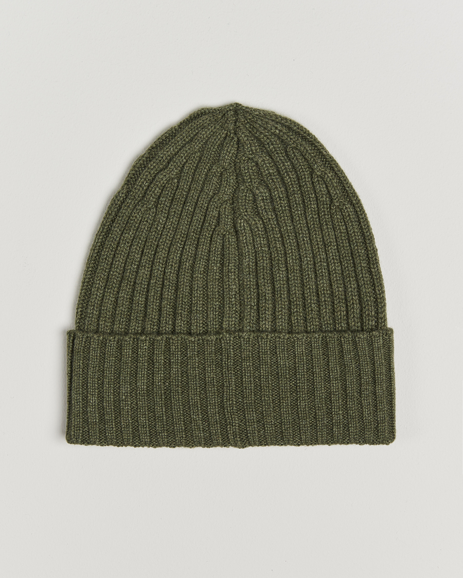 Herr |  | Piacenza Cashmere | Ribbed Cashmere Beanie Olive