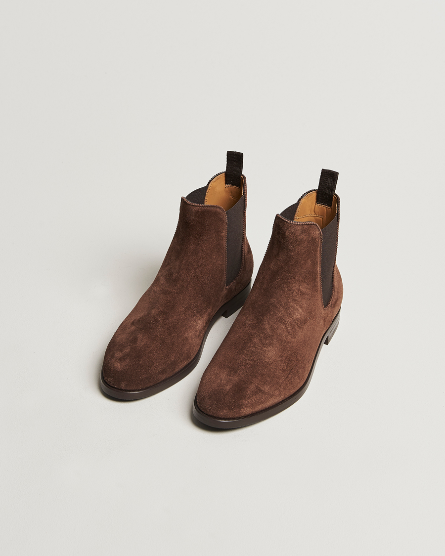 Herr | Vinterskor | Ralph Lauren Purple Label | Chelsea Boots Dark Brown Suede