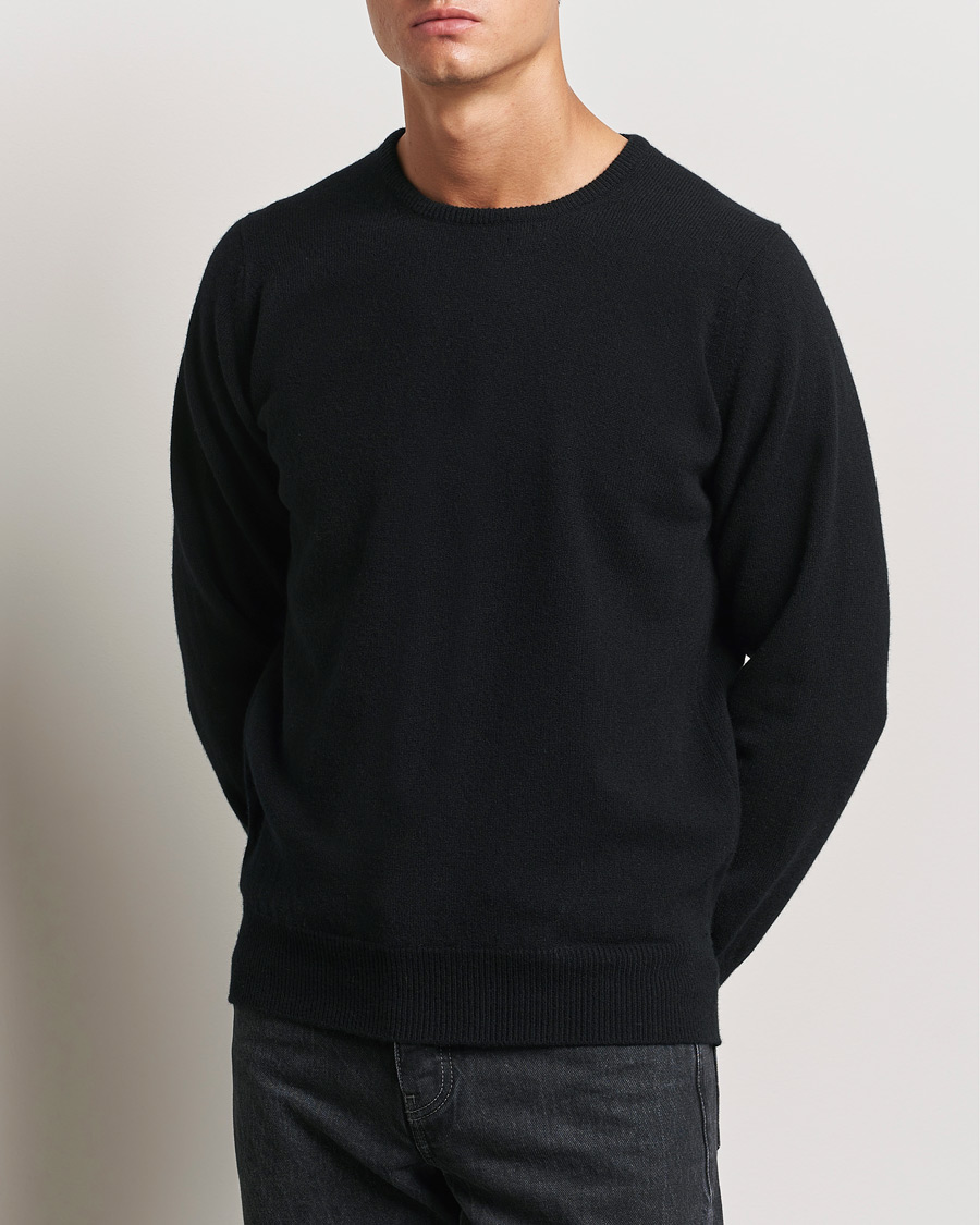 Herr | Tröjor | William Lockie | Rob Lambswool Crewneck Black