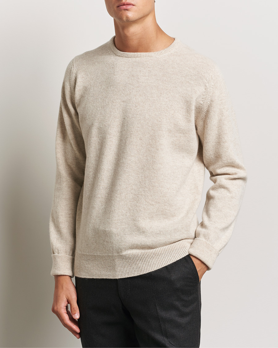 Herr | Tröjor | William Lockie | Rob Lambswool Crewneck Linen