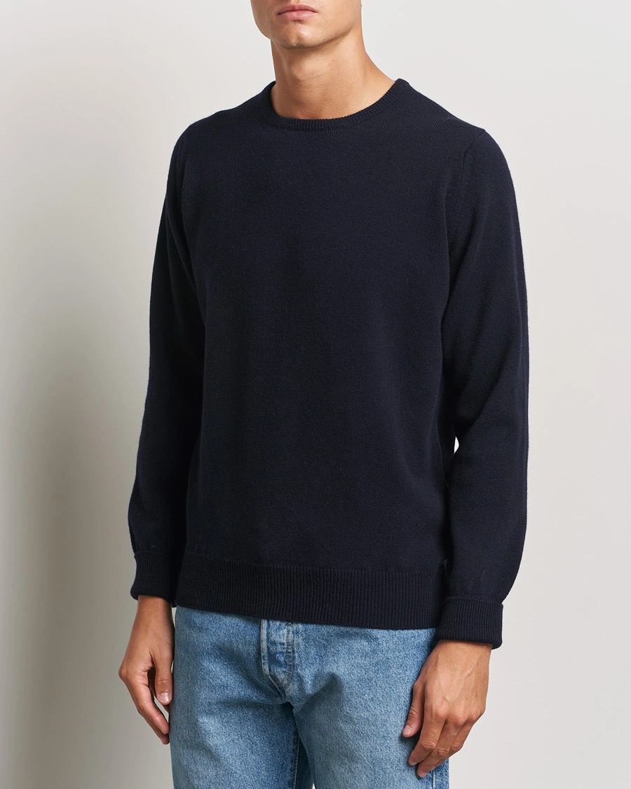 Herr | Pullover rundhals | William Lockie | Rob Lambswool Crewneck Navy