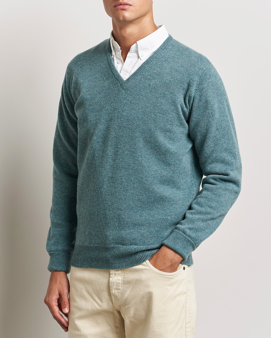 Herr | William Lockie | William Lockie | Rob Lambswool V-Neck Caspian