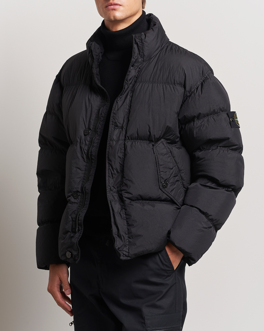 Herr |  | Stone Island | Garment Dyed Recycled Nylon Down Jacket Black