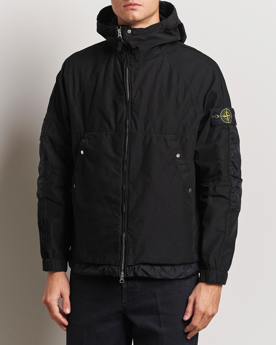 Herr |  | Stone Island | Hooded Lightweight Tela Jacket Black