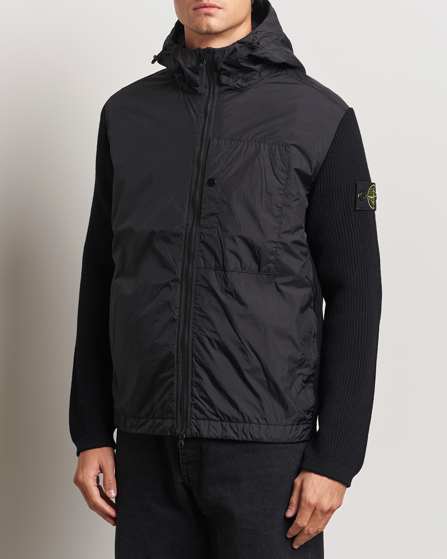 Herr |  | Stone Island | Crinkle Reps Hybrid Wool Jacket Black