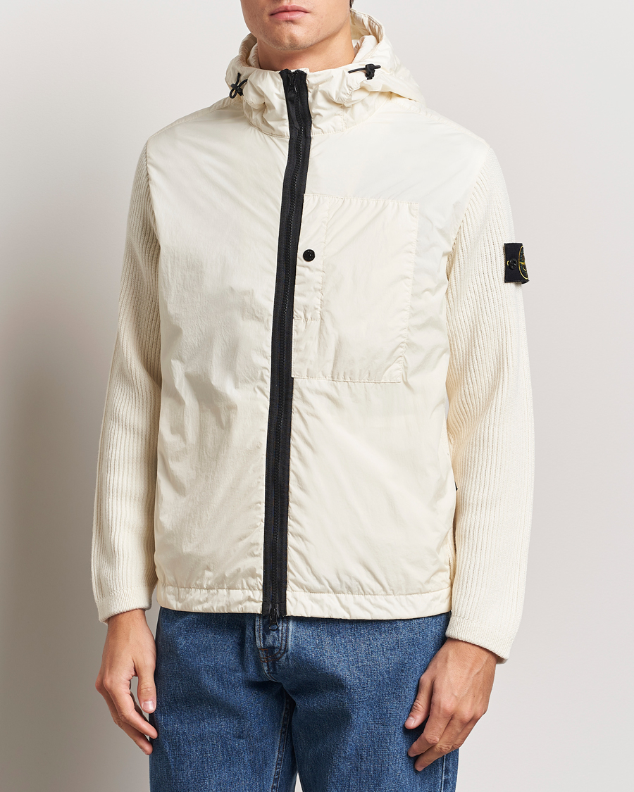 Herr |  | Stone Island | Crinkle Reps Hybrid Wool Jacket Natural